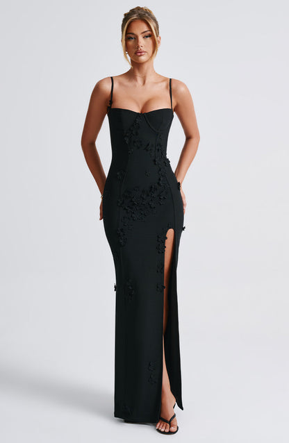 Dalary Maxi Dress - Black Lined