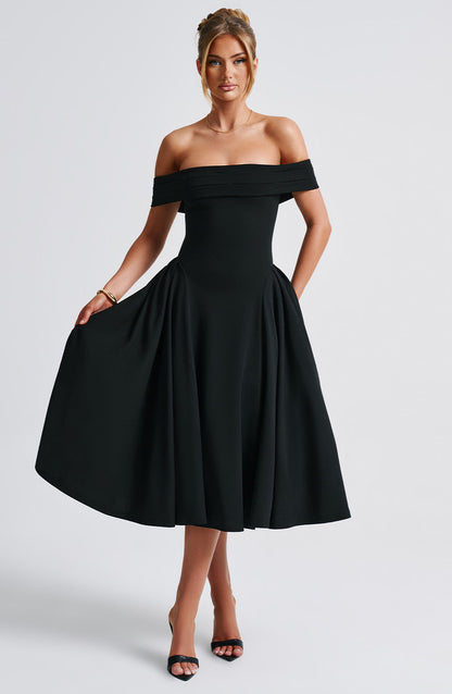 Miranda Midi Dress - Black