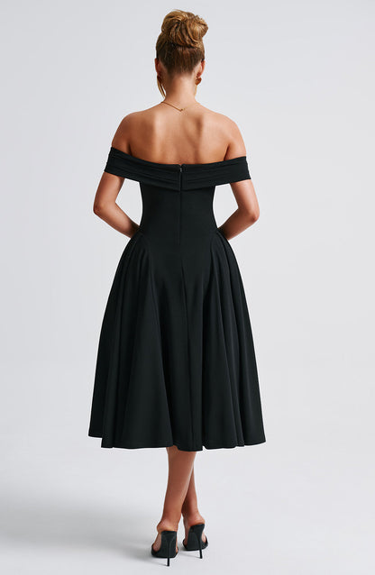 Miranda Midi Dress - Black