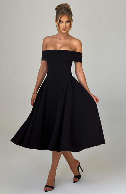 Miranda Midi Dress - Black