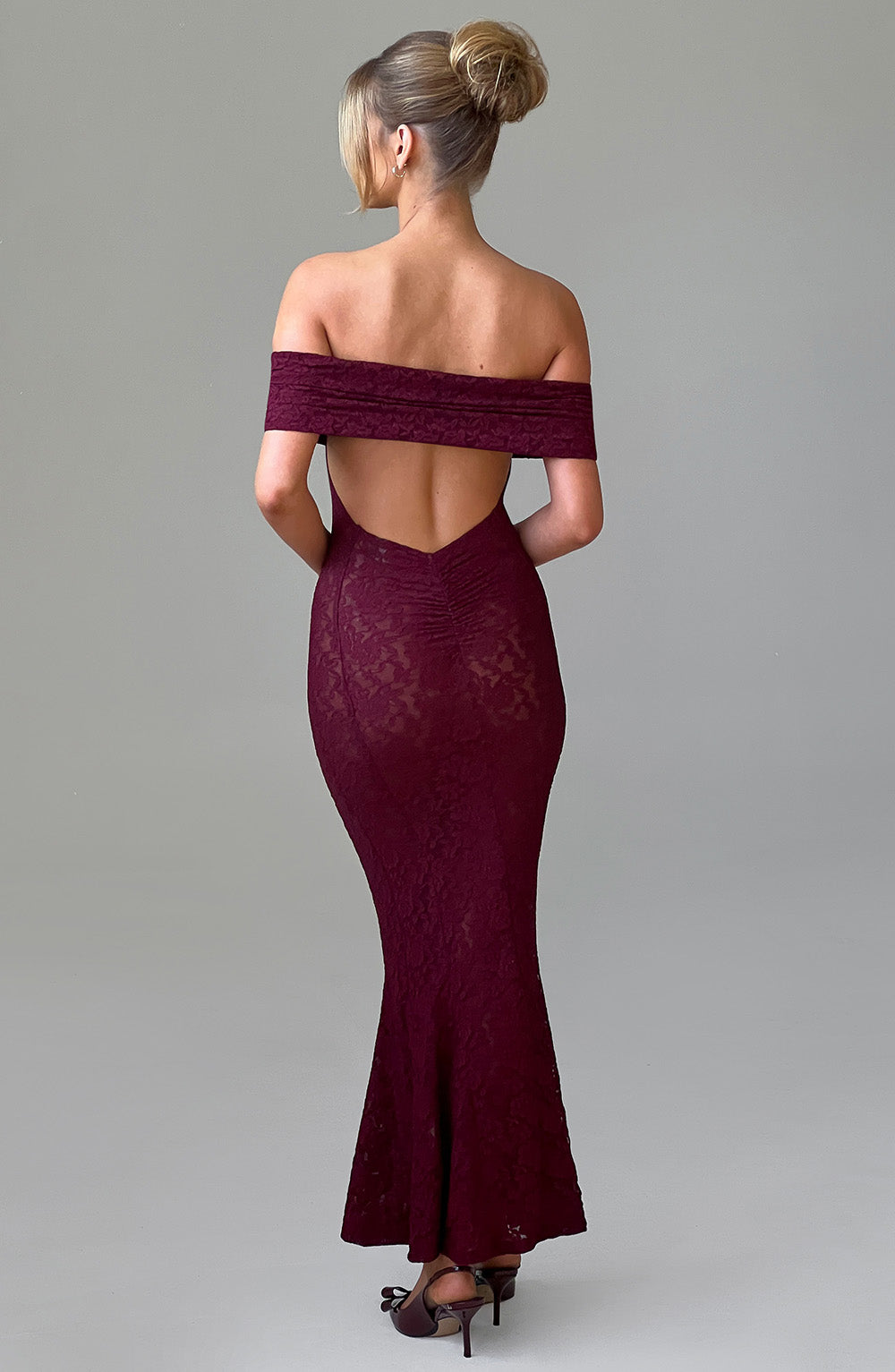 Stephanie maxi-jurk - bordeaux