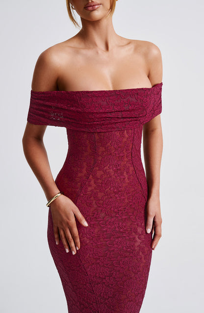 Stephanie Maxi Dress - Burgundy