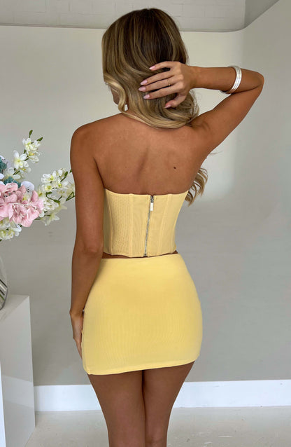 Alina Mini Skirt - Lemon