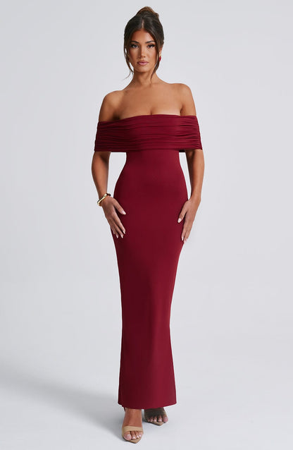 Belinda maxi-jurk - bordeaux