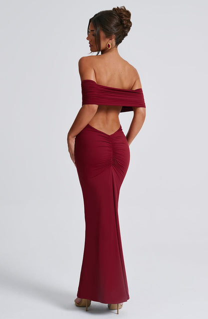 Belinda maxi-jurk - bordeaux