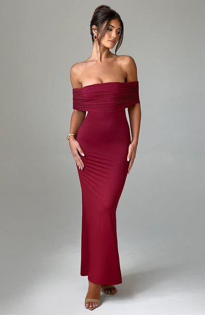 Belinda maxi-jurk - bordeaux