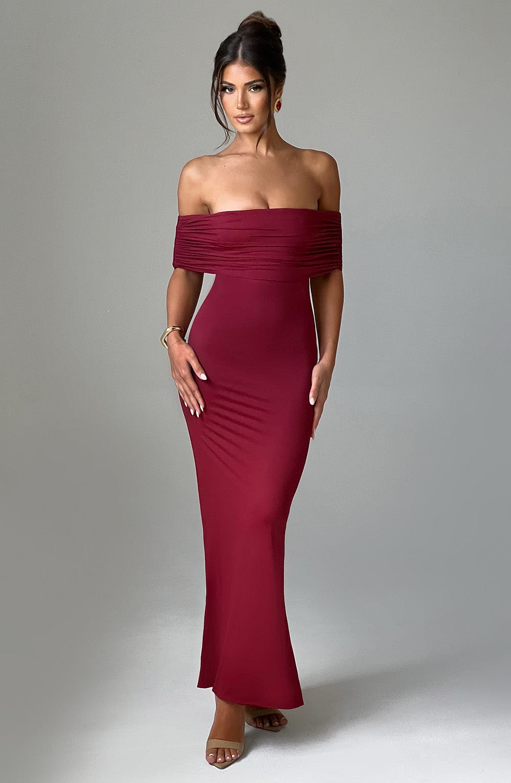 Belinda maxi-jurk - bordeaux