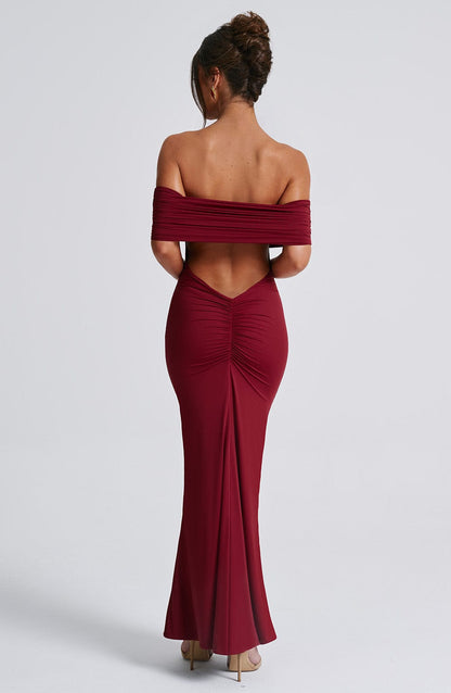 Belinda maxi-jurk - bordeaux