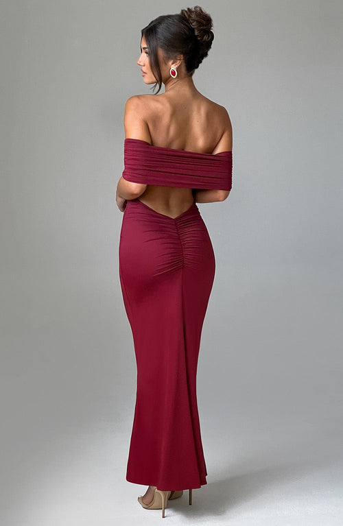 Belinda maxi-jurk - bordeaux