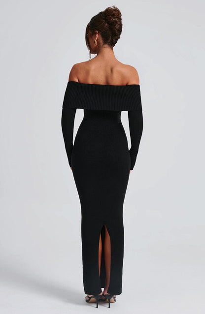 Beverley Knit Maxi Dress - Black