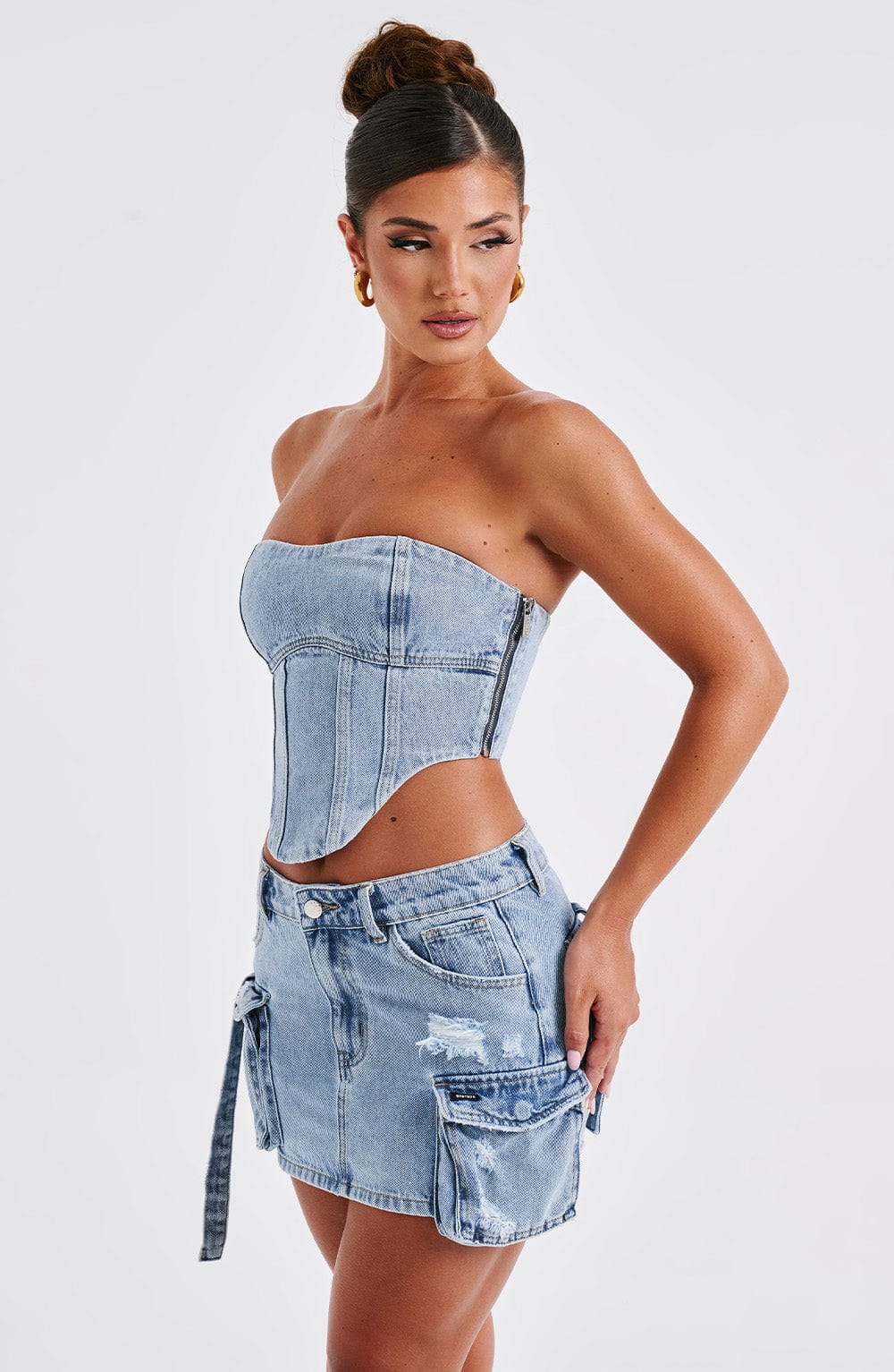 Billie Mini Skirt - Blue Wash