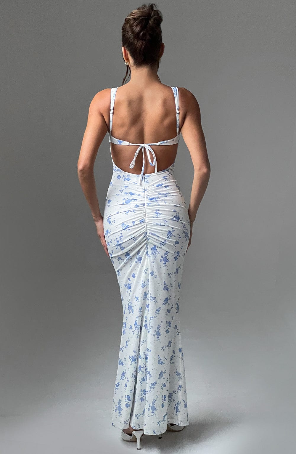 Caoimhe maxi-jurk - blauwe print met print