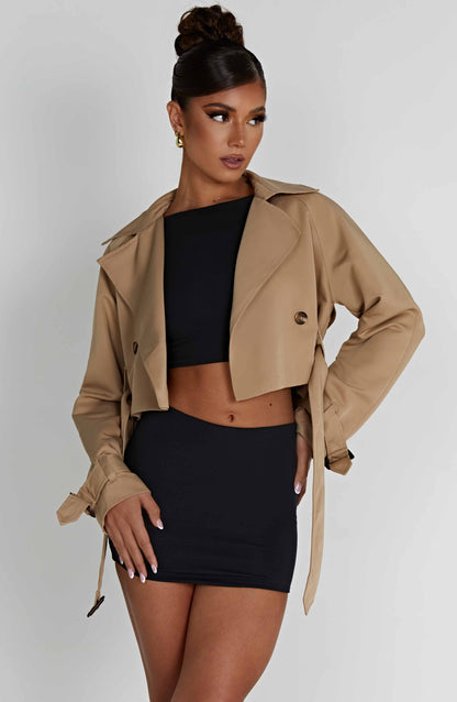 Caprice cropped trenchcoat - beige