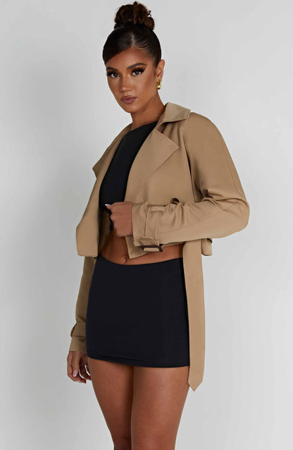 Caprice cropped trenchcoat - beige