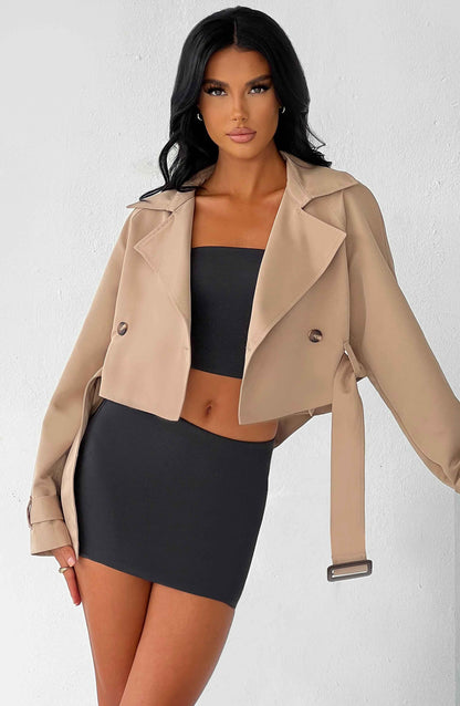 Caprice cropped trenchcoat - beige