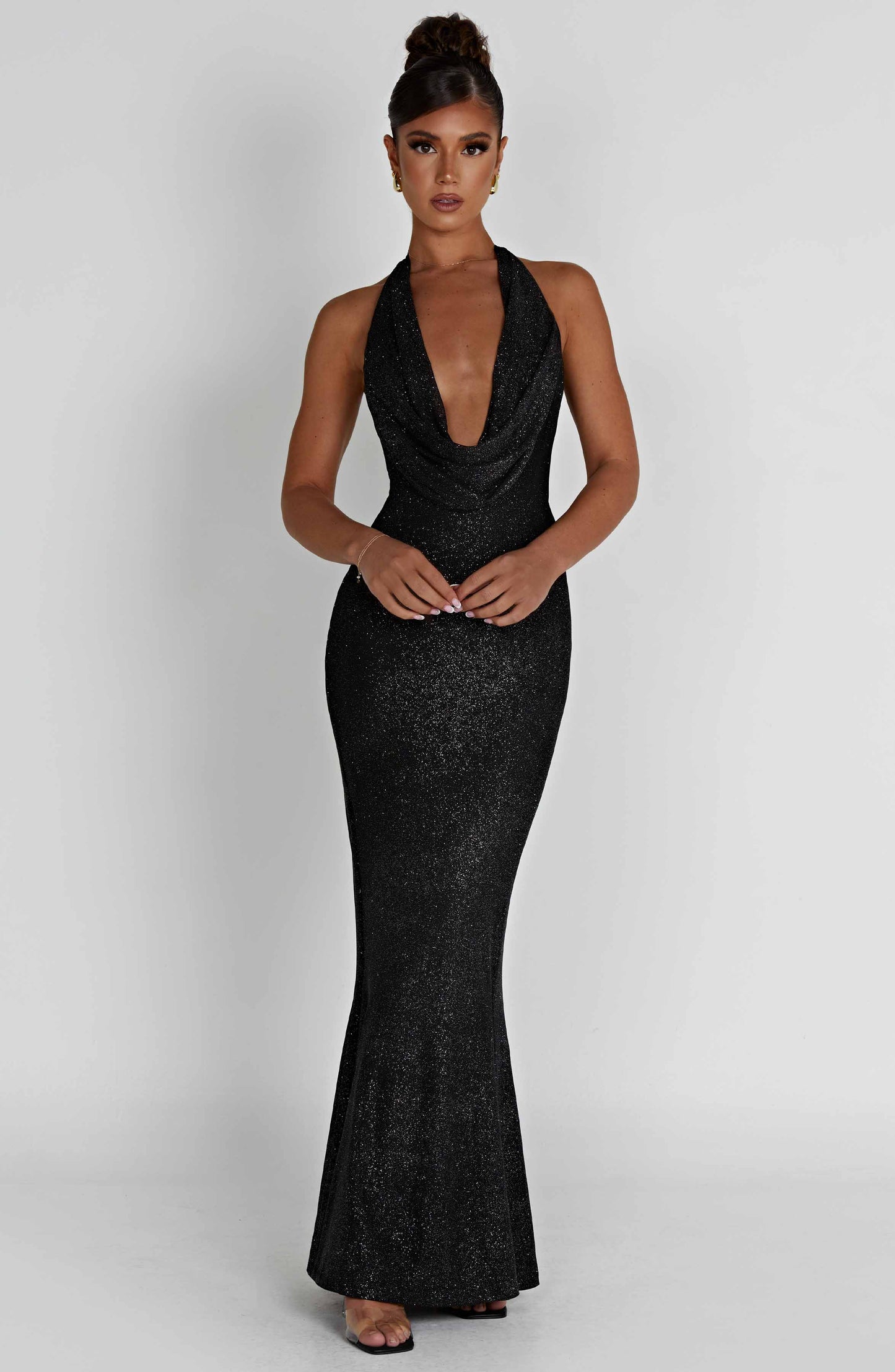 Chrishelle maxi-jurk - zwarte glitter