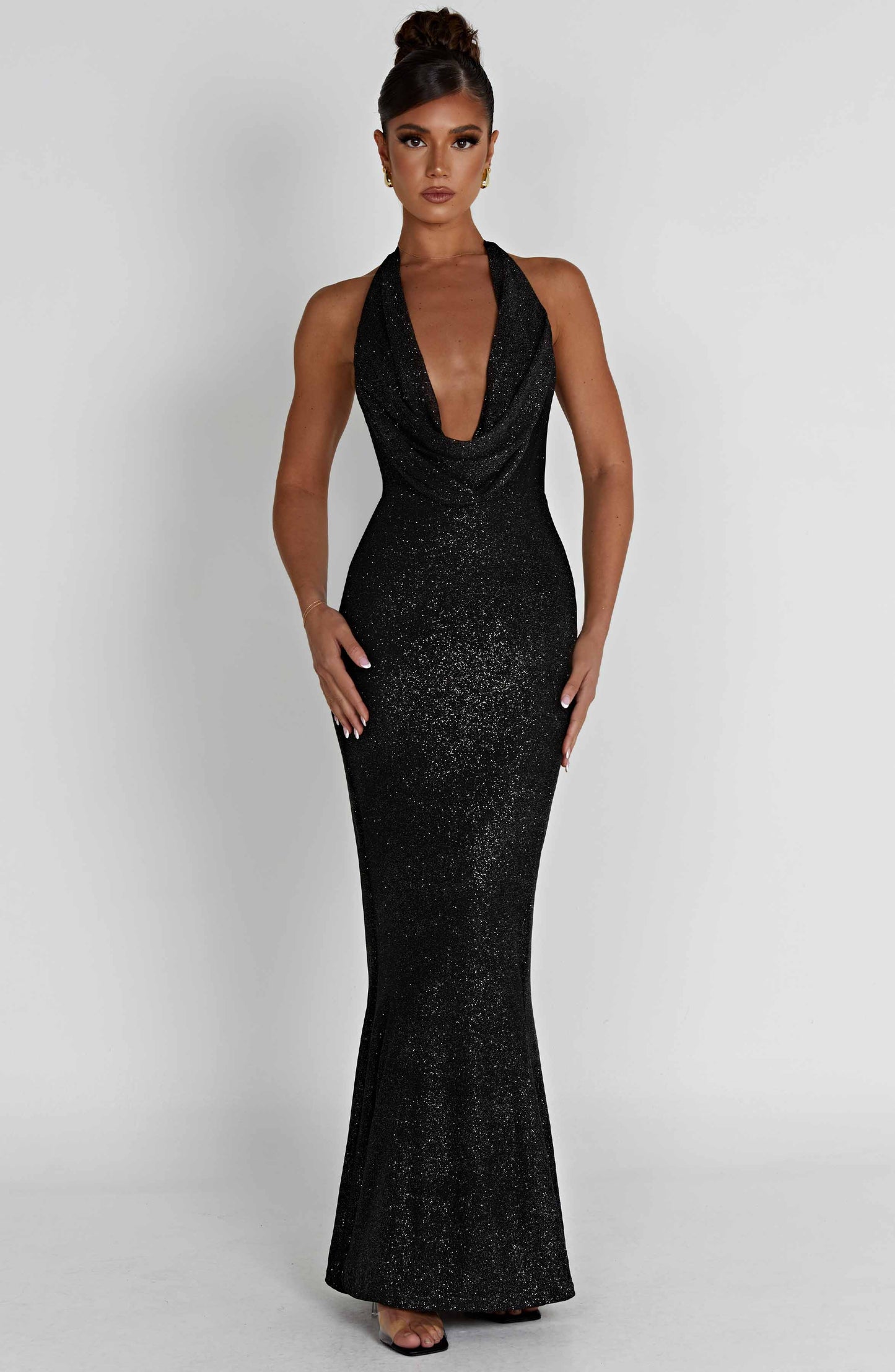 Chrishelle maxi-jurk - zwarte glitter