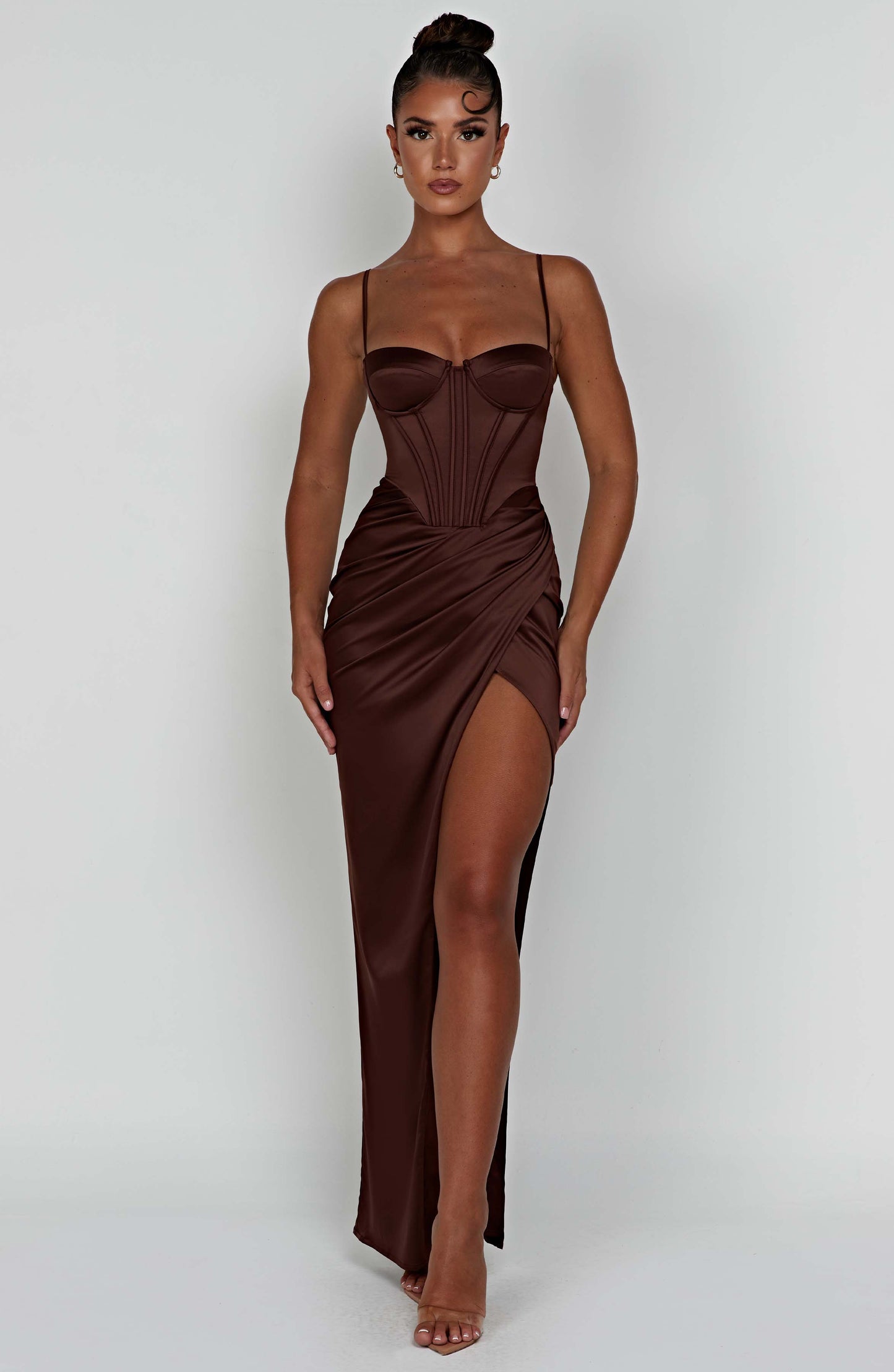 Despina Maxi-jurk - Chocolade