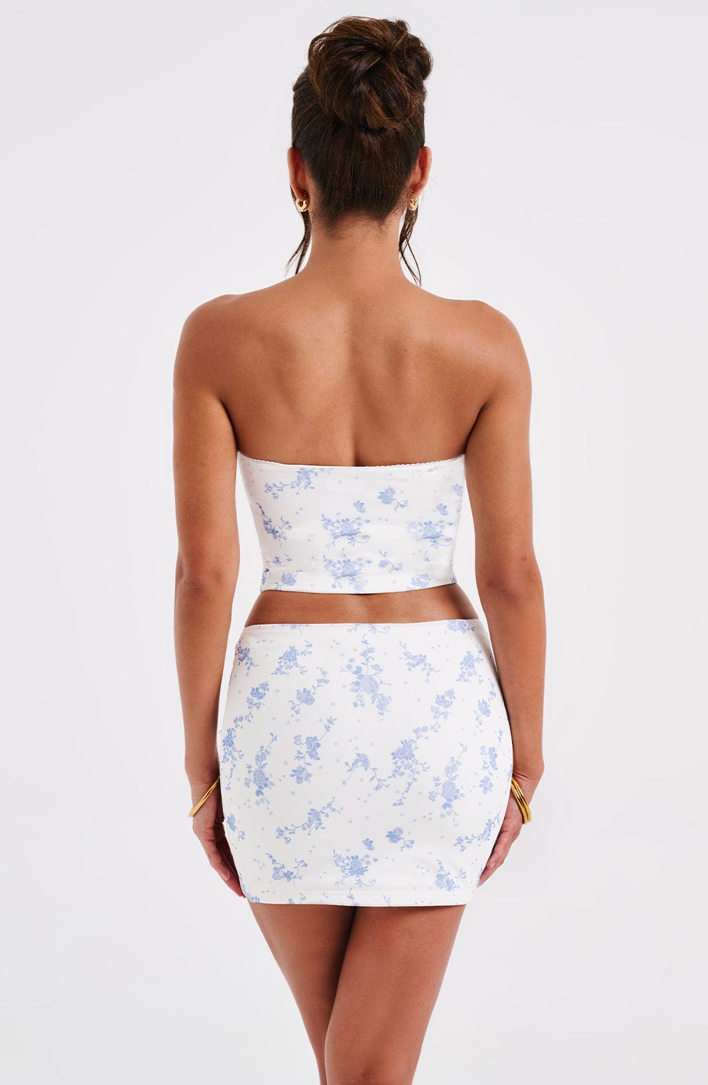 Esmeralda minirok - blauwe print met print