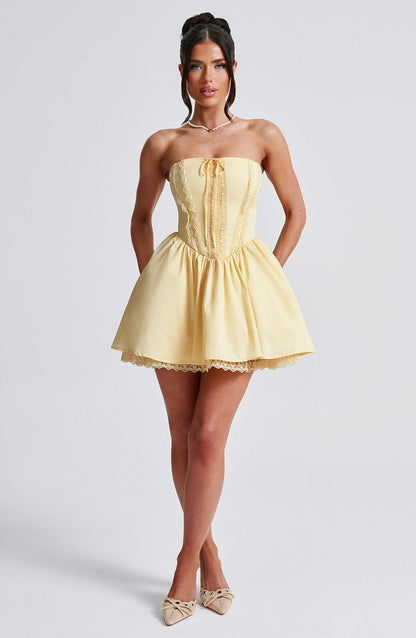 Evie Mini Dress - Lemon