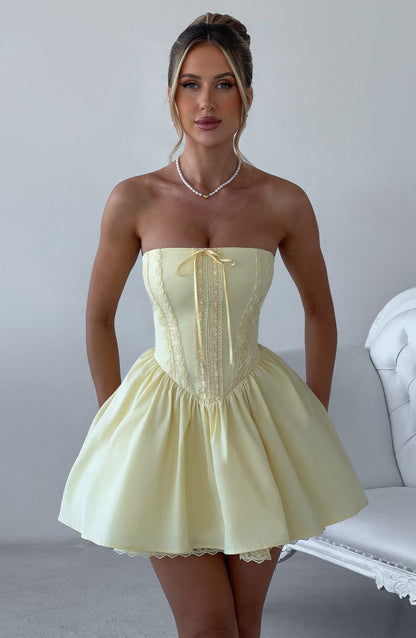 Evie Mini Dress - Lemon