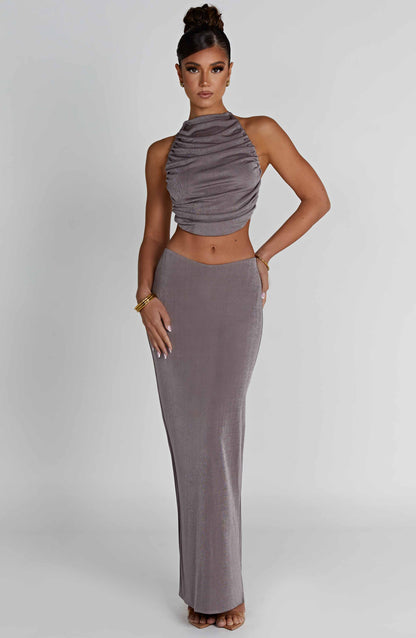 Fifi Maxi Skirt - Charcoal