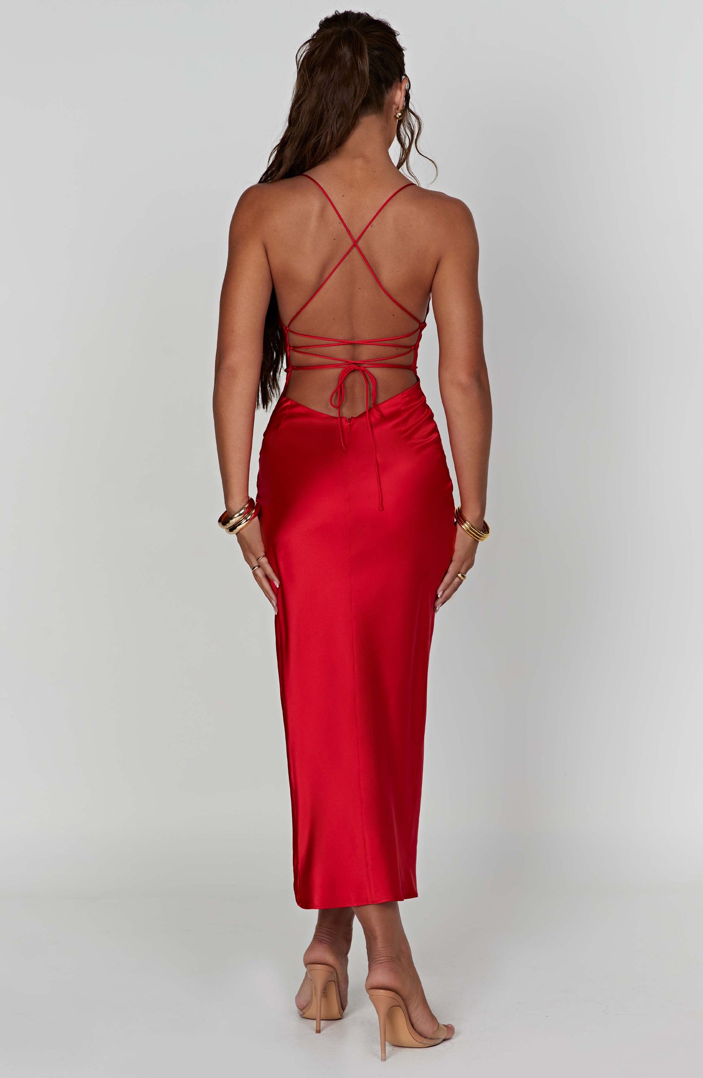 Jaida Midi-jurk - Rood