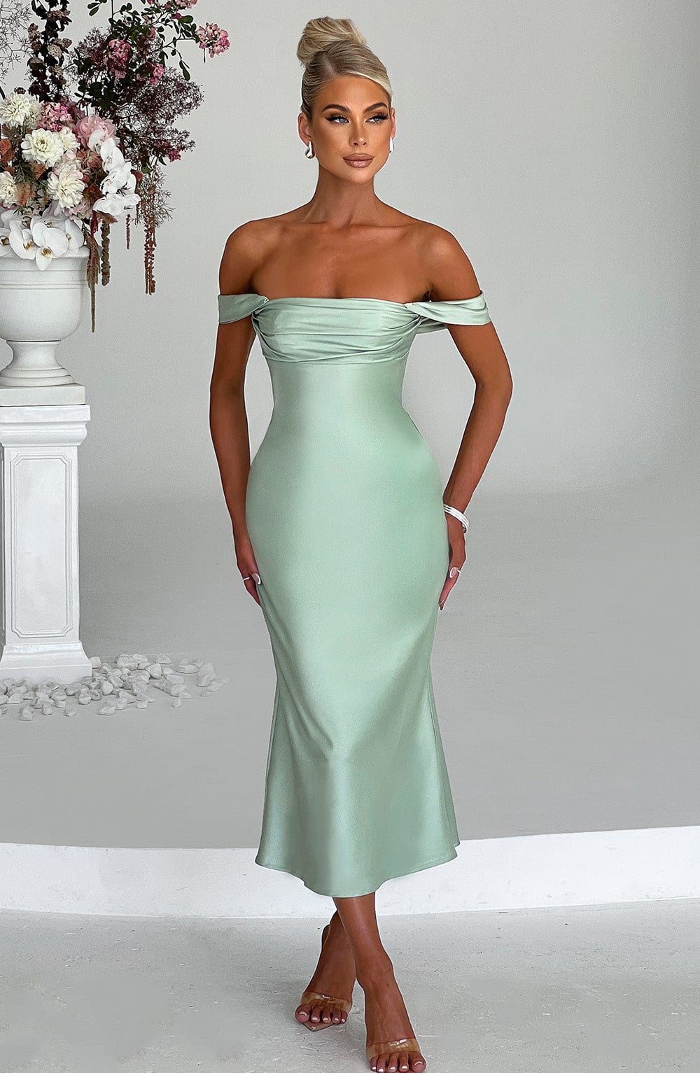 Jennifer Midi Dress - Mint