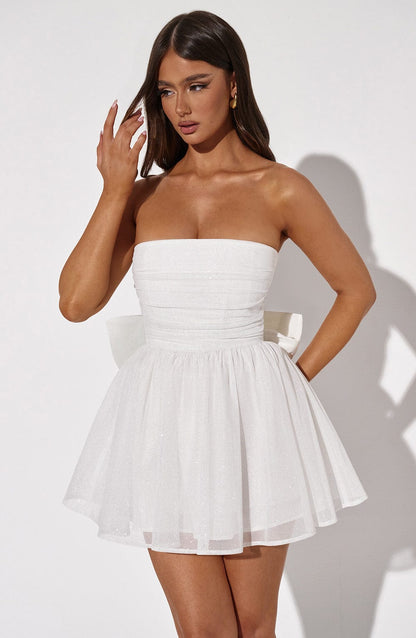 Katrina Mini Dress - Ivory Sparkle