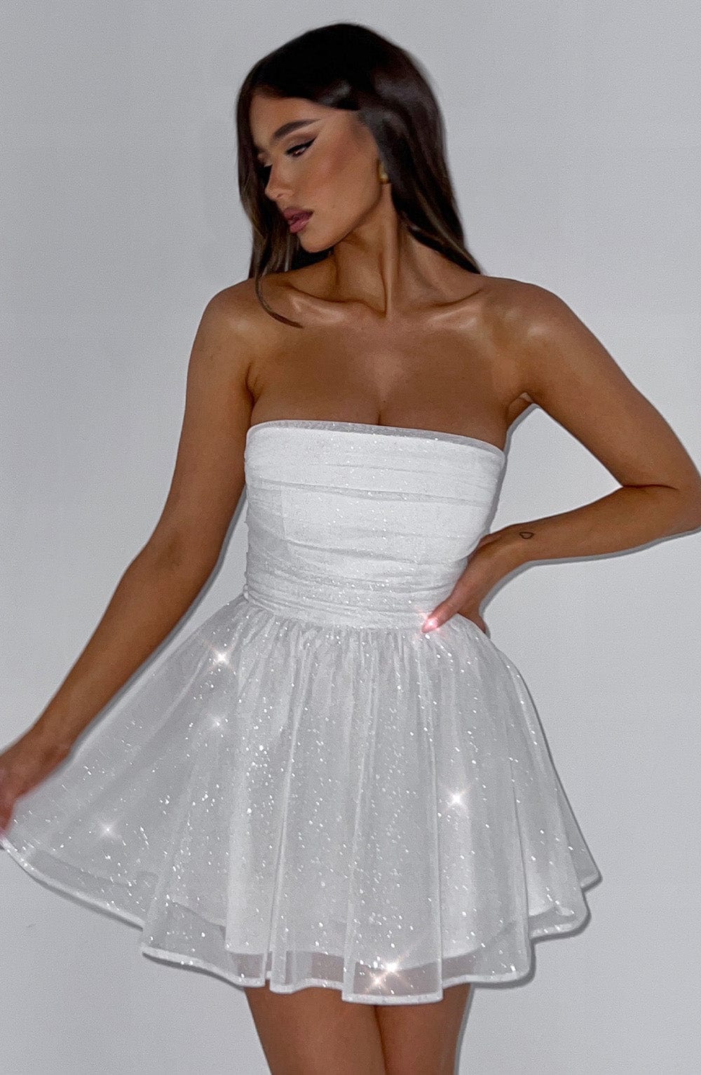 Katrina Mini Dress - Ivory Sparkle