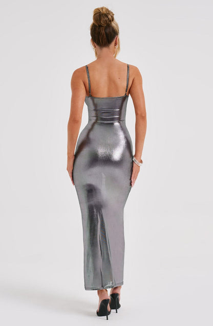 Kyranni Maxi-jurk - Gunmetal