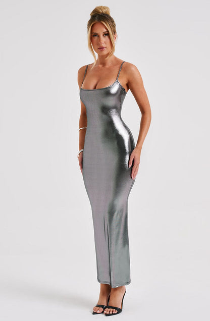 Kyranni Maxi-jurk - Gunmetal