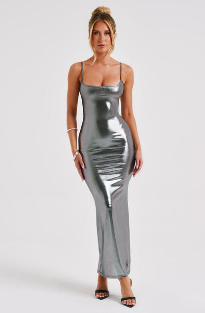 Kyranni Maxi Dress - Gunmetal