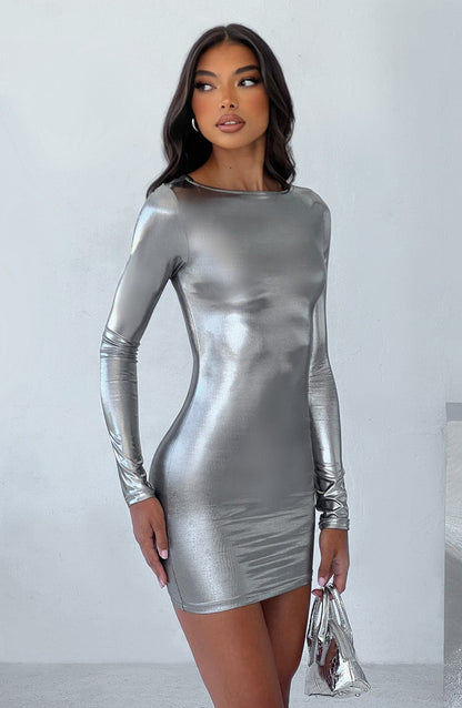 Kyranni Mini Dress - Gunmetal