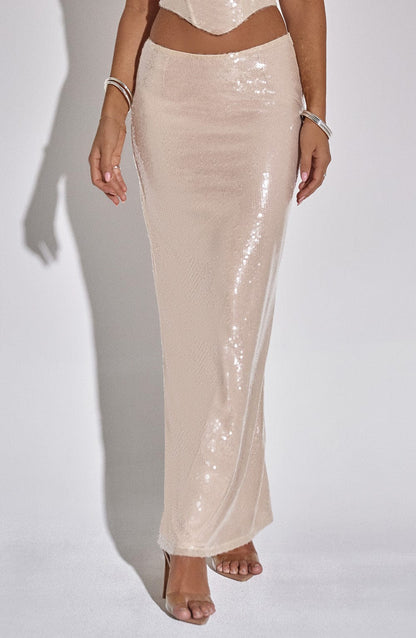 Larisa Maxi Skirt - Nude