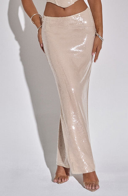 Larisa Maxi Skirt - Nude