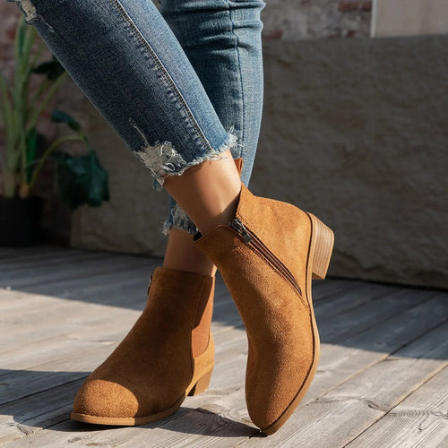 SIENNA - ZIPPERED ANKLE BOOTS