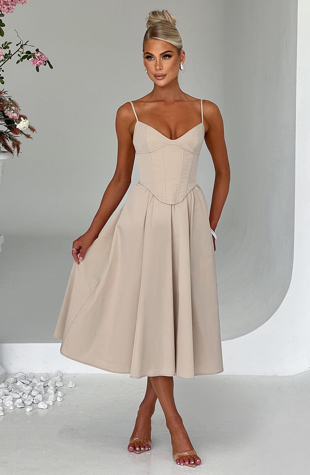 Mariella Midi-jurk - Beige