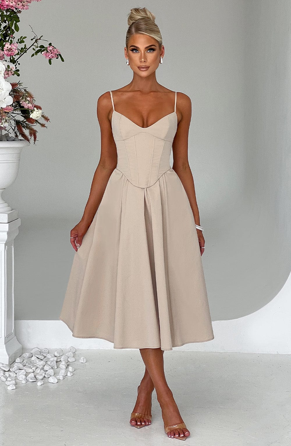 Mariella Midi-jurk - Beige