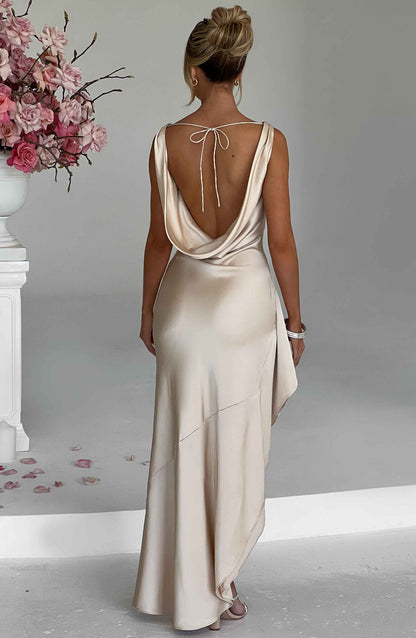 Marilyn maxi-jurk - champagne