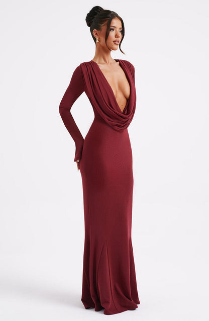 Martina maxi-jurk - bordeaux