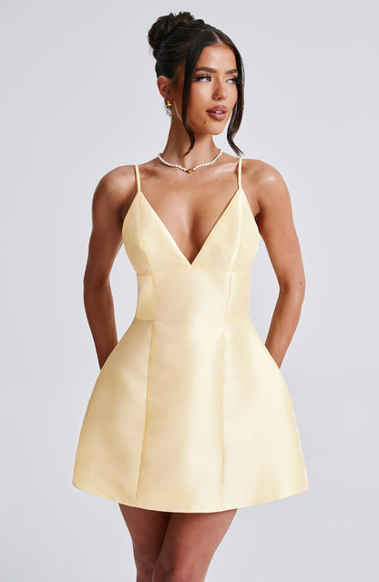 Nicole Mini Dress - Lemon