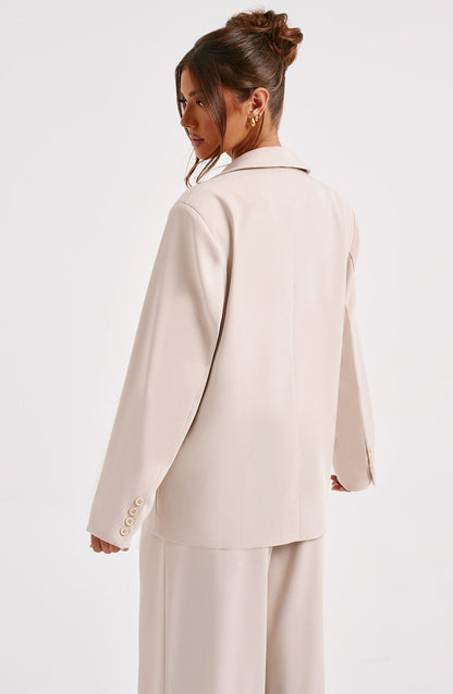 Noa Oversized Suit Jacket - Beige