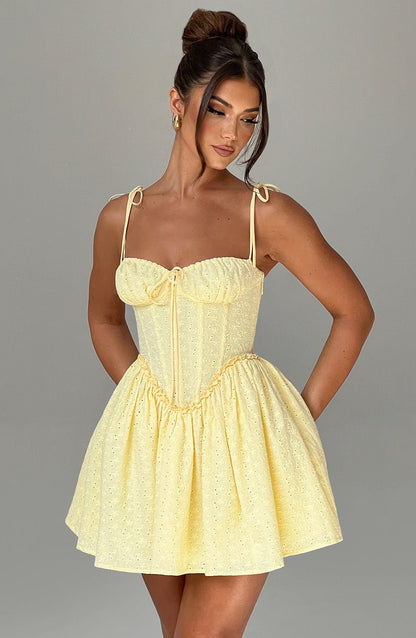 Phoebe Mini Dress - Lemon