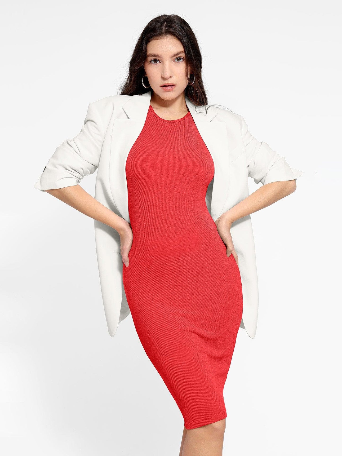 The Shapewear Dresses Crew Neck Sleeveless Midi