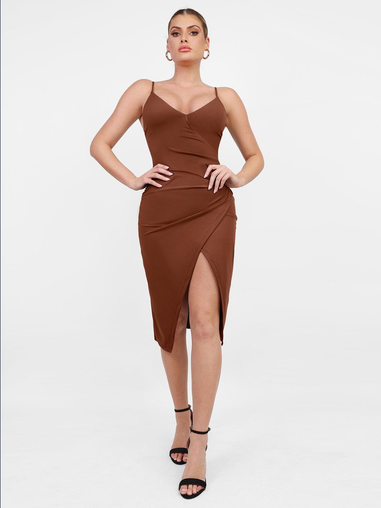 The Shapewear Dress Slip V-Neck Split Midi