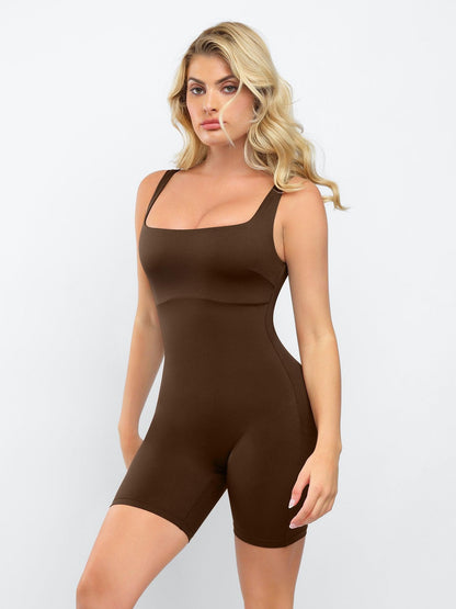 The Shapewear Romper Slimming Workout Square-Neck Thigh