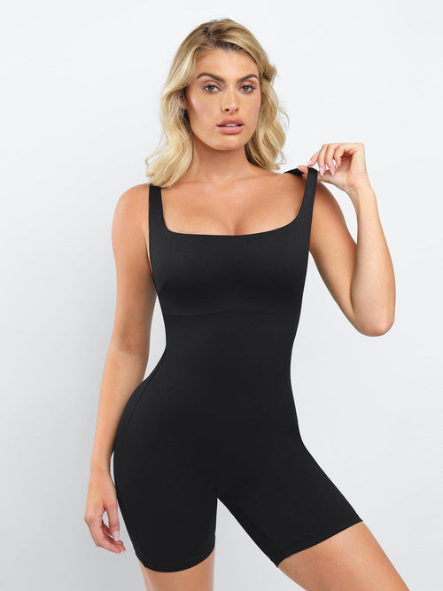 The Shapewear Romper Slimming Workout Square-Neck Thigh