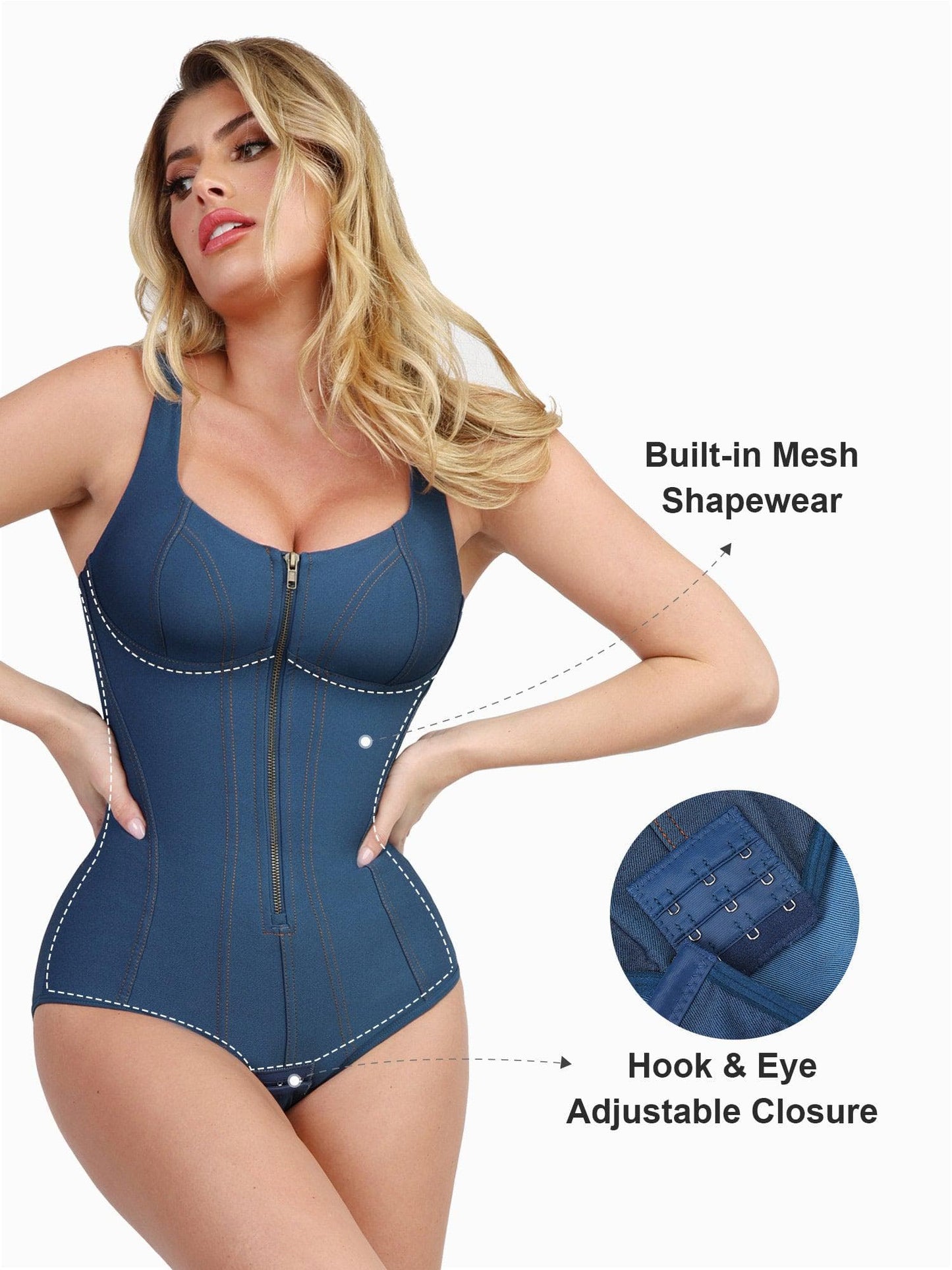 The Shapewear Bodysuit Tummy Control Denim