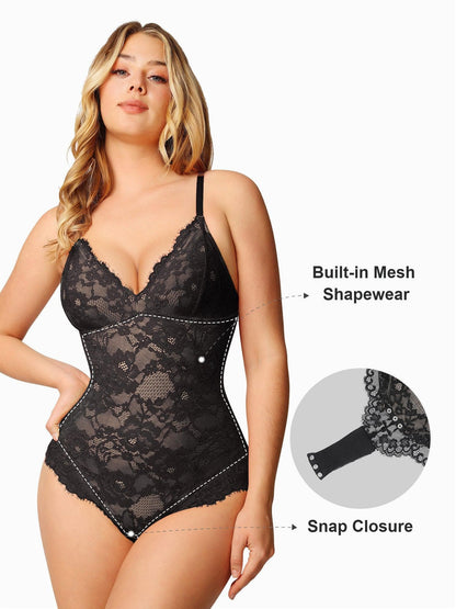 The Shapewear Bodysuits Lace Smooth Firm Control Thong